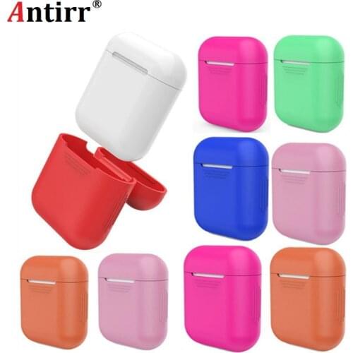 Silicone case For Apple Airpods Proof Protector Cover Pouch Anti Lost Case Wireless Earphone Accessories White Black Red