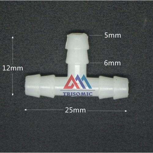 5mm T tpye equant Connector Equal Tube Joiner Material PE Plastic Fitting Fish Tank Airline Aquarium
