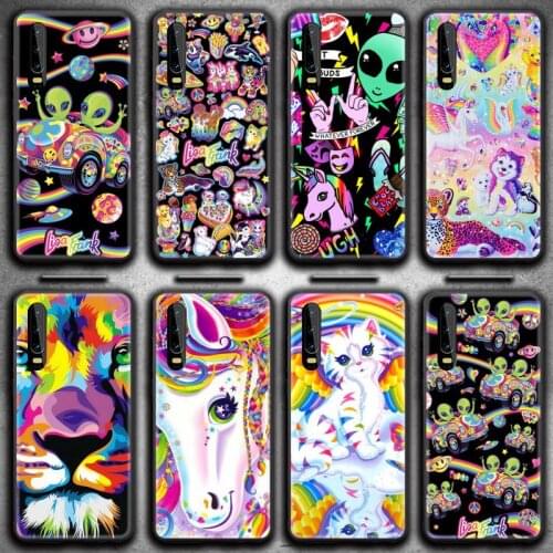 Cute Saucerman Liea Frank Stickers Rainbow Phone Case for Huawei P20 P30 P40 lite E Pro Mate 40 30 20 Pro P Smart 2020