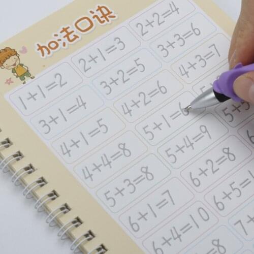 6 Books Reusable Copybook for Calligraphy Learn Painting Arithmetic Letters Children Handwriting Practice Writing Books for Kids