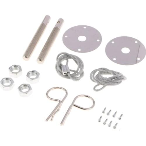 Universal Racing Sport Aluminum Alloy Mount Bonnet Hood Pin Lock Latch Kit Set For Auto Car