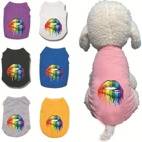 XS-5XL Dog Clothes for Small and Medium Dogs Cute Printed summer Pets tshirt Puppy Dog Clothes Pet Cat Vest Cotton T Shirt