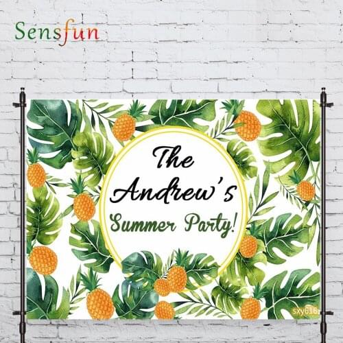 LEVOO Photography Background Palm Pineapple Party Tropical Fruit Fabric Custom Shoot Prop Background Photocall Photo Studio