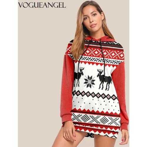 2020 Women Plus Size Hoodie Winter Sweatshirt Towel Neck Elk Plaid Shirt Christmas Xmas Pullover Long Sleeve Tops Blouse