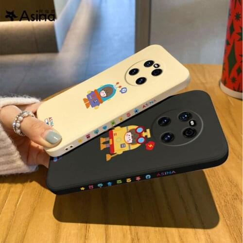Liquid Silicone Case For Huawei Mate 40 30 20 Pro straight Edge Cute Cover Bumper For Huawei Honor 20 30 8x 9x 9a Girl Funda
