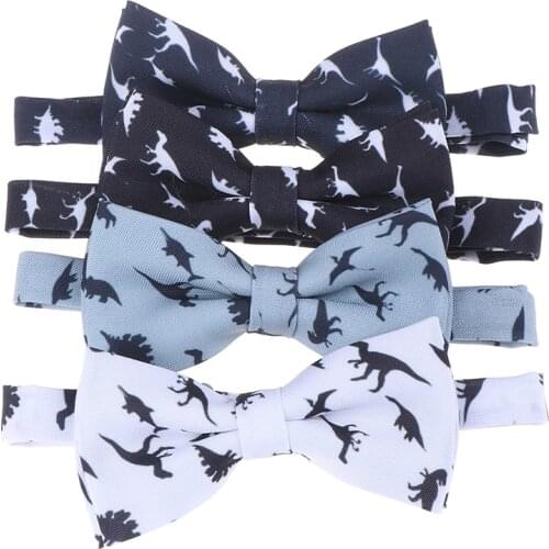 1pc New Dinosaur Luxury Bow Tie For Men Polyester Silk Quality Bowties Suit Wedding Party Male Neckwear