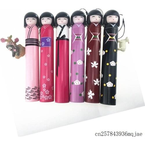 20pcs Dolls Bottle Umbrella Japanese Style Lady Sunny Rainy Umbrellas Cartoon Girl Folding Umbrella