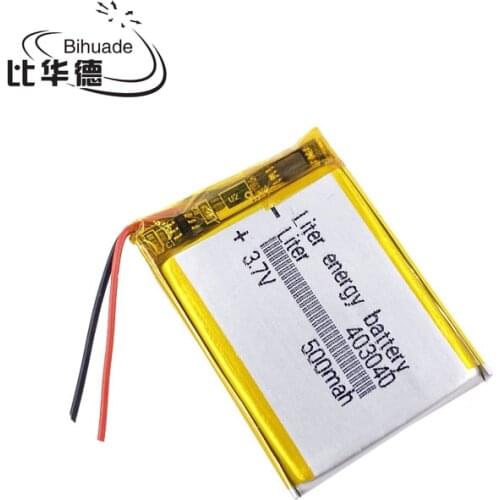 3.7V lithium polymer battery 043040 403040 500mAh MP3 MP4 GPS Bluetooth 4*30*40mm lithium battery small stere