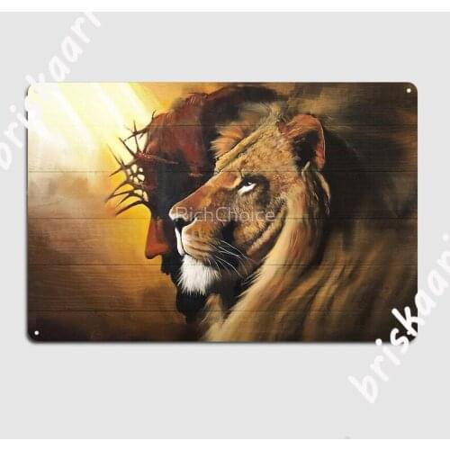 Lion Of Judah 4 Poster Metal Plaque Cinema Garage Decoration Cinema Living Room Custom Tin sign Poster