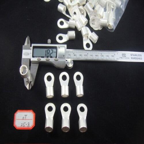 5pcs brass round bare end cold pressed O-type terminal wire nose thickness 1.8mm OT25-6 OT25-8 OT25-10