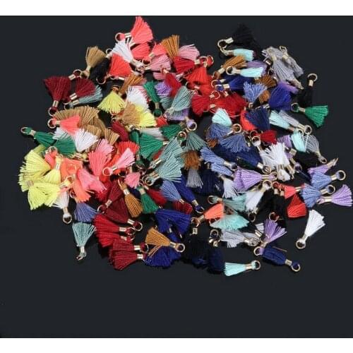 50PCS Mix Color 10mm Small Mini Cotton Tassel Jewelry Findings Types,key short for bag,dress,jewelry,DIY Long Earrings Findings