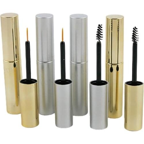 500pcs x Refillable Empty 8ml UV Gold Silver Mascara Tube Eyelash Vial Liquid Bottle Container 8cc y Eyeliner Make Up Tube
