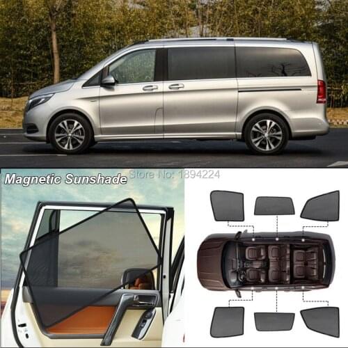 Car Full Side Windows Magnetic Sun Shade UV Protection Ray Blocking Mesh Visor For Mercedes Benz V260
