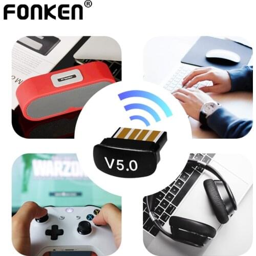 FONKEN Wireless Mouse USB Bluetooth Adapter 5.0 For PC Taptop Headphone Music Receiver USB Dongle Transmitter For PS4 Keyboard