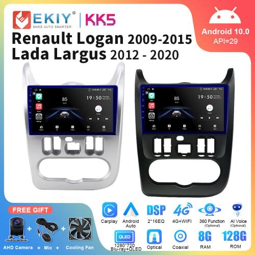 EKIY Car Radio For Renault Logan 1 Sandero 2009-2015 Lada Largus Lergus 2012-2020 Dacia Duster 2010-2017 All-in-One Android WIFI