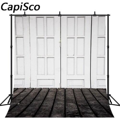 Capisco Retro Door Wooden Floor Photography Background Adult Kids Children Portrait Photo backdrop Shooting Photocall Studio