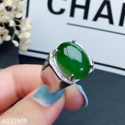 KJJEAXCMY boutique jewelry 925 sterling silver inlaid natural jasper gemstone male ring support detection Popular