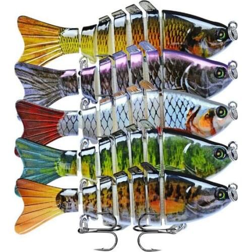 Hot 1 Pcs Bait Saltwater Bionic Fishing Lure SwimBait Bass Perch Pike Walleye Hot Articulated Fishing Lure Crankbait 7 Segment