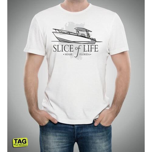 Hot New 2019 Summer Fashion SLICE OF LIFE - Dexter Boat Bay Harbor Miami Florida Movie Series T-shirt Tee Shirt