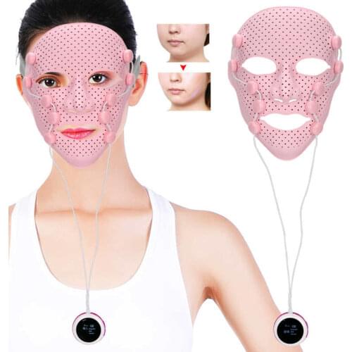 3D Silicone Facial Mask Electric EMS V Line Face Massager Anti wrinkle Magnet Massage Face Lifting Slimming Machine Face Care