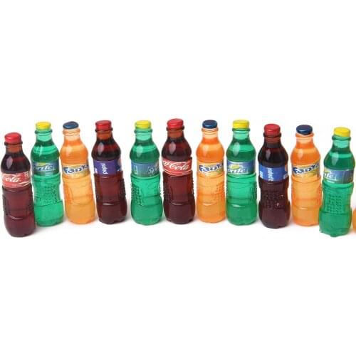 Dollhouse Miniature10Pcs/Set Plastic Beverage Bottle American Baby Mini Toys Accessories Birthday Gift For Child Q61