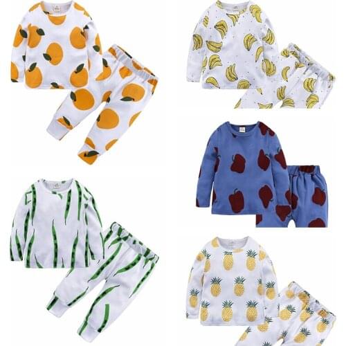 Boys Girls Sleepwear Clothes Homewear Pajamas Casual Cotton Soft Skin-Friendly Long Sleeve Spring Autumn ops Pants 2Pcs