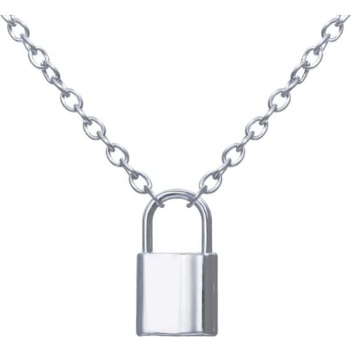 Punk Chain with Lock Necklaces for Women Men Padlock Pendant Necklace 2021 Statement Gothic Cool Collier Femme Fashion Jewelry