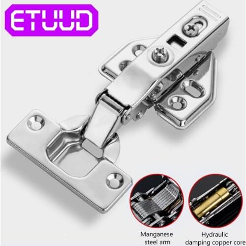 2Pcs Cabinet Hinge Stainless Steel Door Hydraulic Hinges Damper Buffer Soft Close Cupboard Furniture Full/Half/Embed