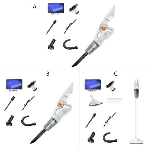 Portable Cordless Handheld Home Car Cleaning Vacuum Cleaner High Power 12000Pa Large Suction Manifold USB Rechargeable
