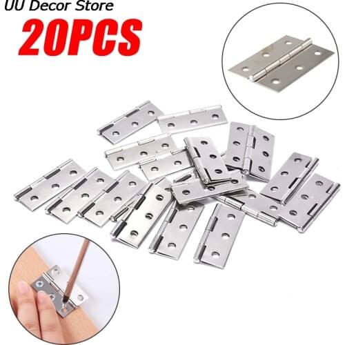 20 Pcs Durable 6 Mounting Holes Door Connector Accessories Furniture Repair Stainless Steel Hinges Jewelry Box Window Cabinet