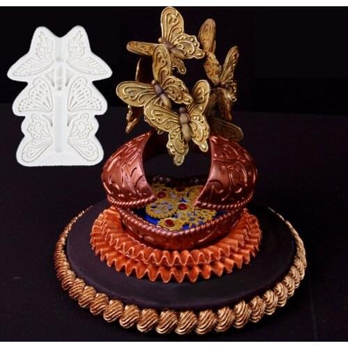 Colorful Butterfly Decor Silicone Fondant Mold Cake Decorating Tool Chocolate Gumpaste Molds, Sugarcraft, Kitchen Accessories