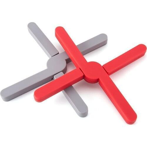 Collapsible Cross Design placemat Silicone Trivets Hot Pad Creative Silicone Pot Holder Pan Pot Protectors Kitchen Accessories