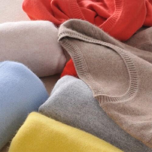 2021 wool sweater female solid color pullover O-neck sweater female long-sleeved sweater