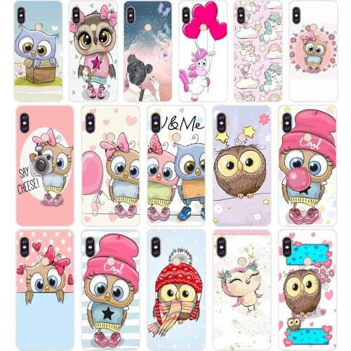322FG Cute cartoon owl Soft Silicone Tpu Cover phone Case for xiaomi redmi 5A 8 8A 5Plus note 5 5A 8 8t Pro