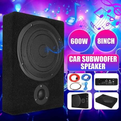 8" 12V 600W Car Amplifier Subwoofer Car Audio Slim Under Seat Active Subwoofer Bass Speaker Car Subwoofers Woofer