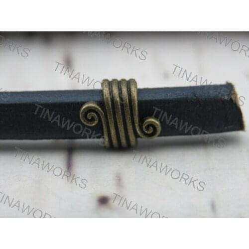 FREE SHIPPING 30pcs Antique Brass Slider Spacer Findings For Licorice Leather 11x7.5mm--PAT137AB