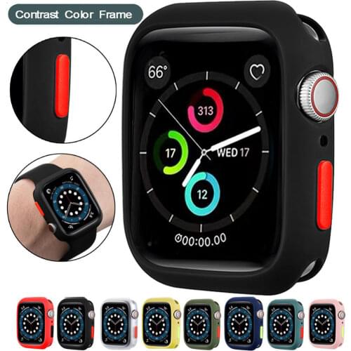 Bumper Case for Apple Watch 6 5 3 42MM 38MM Cover Soft Silicone Shockproof Protection Shell for iWatch 4 5 6 SE 40MM 44MM Rubber