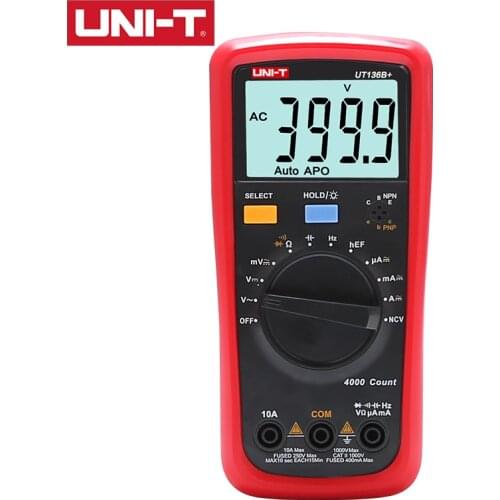 UNI-T UT136B+/UT136C+ Digital Multimeter Measures 1000V 10A AC/DC voltage current LCD Display Overload Alarm Quick sampling