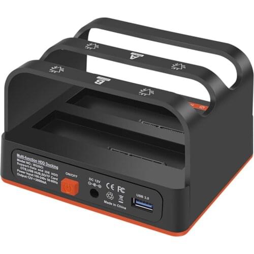 Hard Drive Docking Station USB 3.0 Dual Bay Hard Drive Dock For 2.5" & 3.5" IDE SATA HDD SSD With SD TF Card Reader Support 16TB