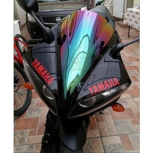 Motorcycle Double Bubble Windshield WindScreen Screen For 2000 2001 Yamaha YZF-R1 1000 YZF R1 Black Clear Iridium