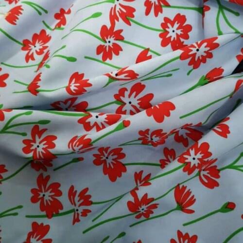 Smoothy Fabric Fresh Small Flower DIY Sewing Shirt Dress Soft Poly Material