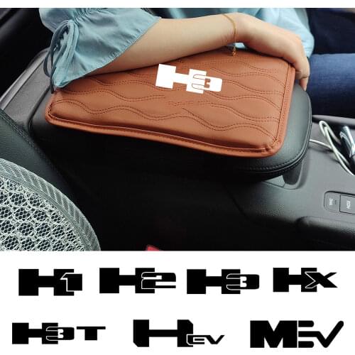 Leather Car Handrest Armrest Box Mats Cover Hand Pillow Pad For Hummer H1 H2 GMT 840 H2H H2 SUT H3 H3T HEV car Accessorie