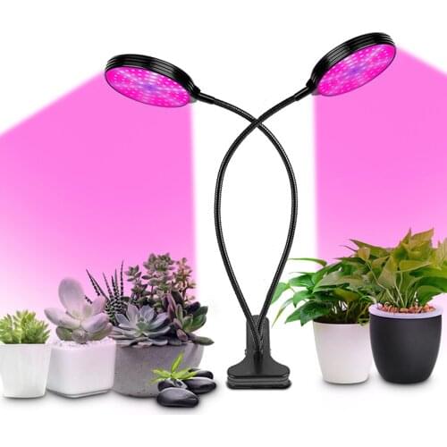 1/2/3 Head 15W Single Head Plant Grow Light Indoor Seedlings Plant Growing Light with Auto Cycle Timer 5-level Brightness
