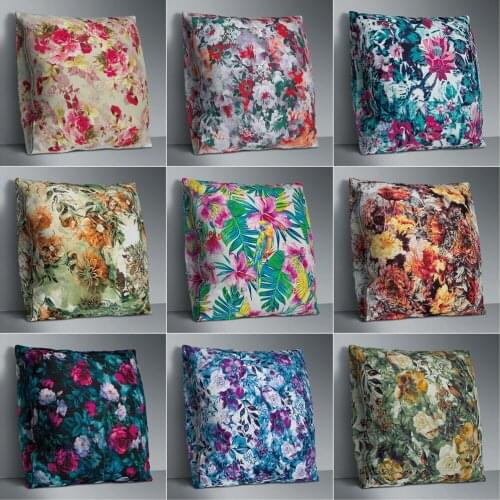 Cute Double Side Print Cushion Cover Polyester Decorative for Sofa Seat Soft Throw Pillow Case Cover 45x45cm Home Decor