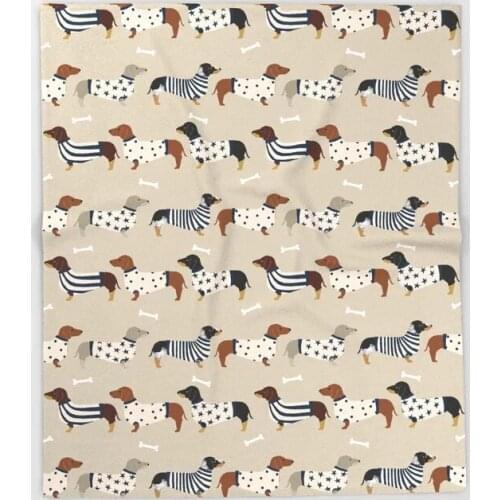 Dog Animal Cartoon Throw Blanket Cute Kids Design Dachshund doxie sweaters Blankets for Beds Christmas Decorations for Home