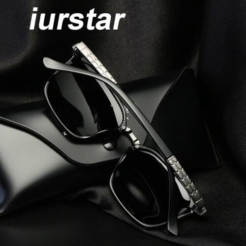 Iurstar Designer Good Quality Plank Classic Metal Hinge Frame Brand New Vintage Sunglasses Fashion Man Sunglass Male Eyewear