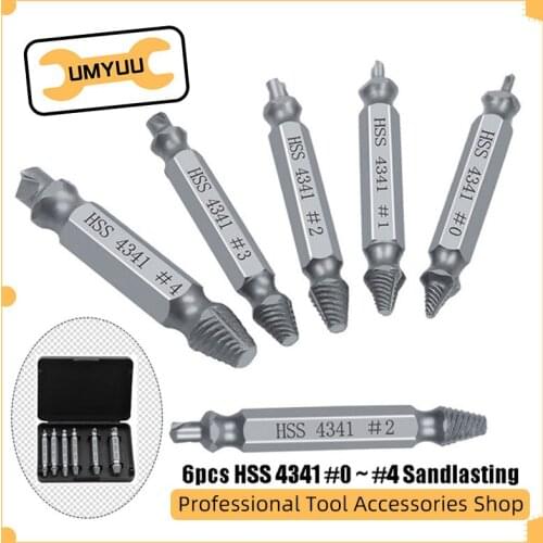UMYUU 5/6pcs Screw Extractor Drill Bits Countersink Conical Drill For Metal Screw Remover Tools Set