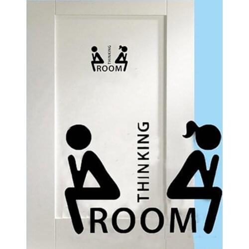 WC Toilet Entrance Sign Door Stickers For Public Place Home Decoration Creative Pattern Wall Decals Diy Funny Vinyl Mural Art