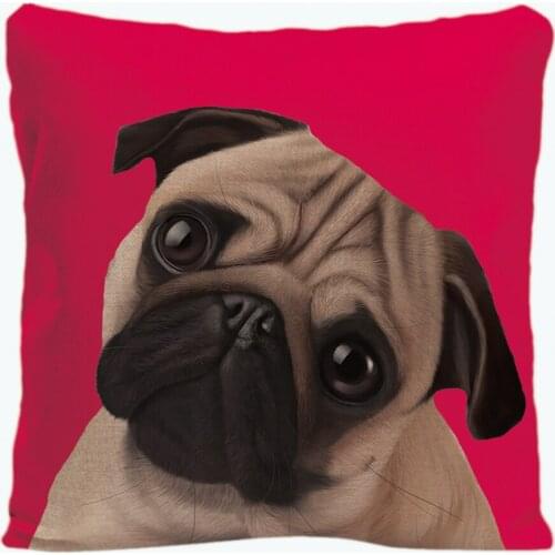 Pug With Tilted Head Printing Throw Pillowcase Blush Decorative Cushion Cover Perfect Gift By Lvsure For Car Sofa Seat