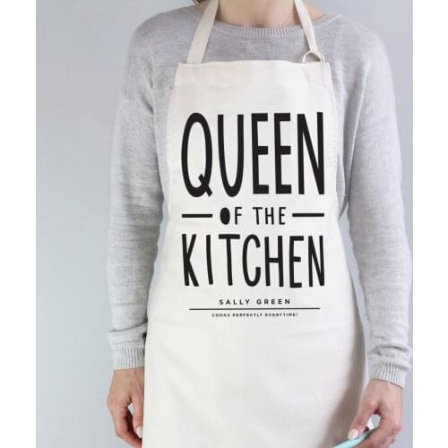 Personalize King Queen of The Kitchen Apron - baking gift - Custom Name date baking apron - personalised kitchen gift for her